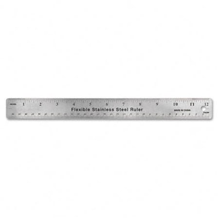 Universal Battery Universal Stainless Steel Ruler with Cork Back and Hanging Hole 12 Silver 59023